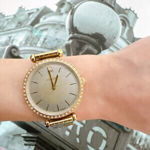 Fossil BQ3818 Tillie Solar-Powered Gold-Tone Stainless Steel Watch